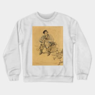 A Cobbler by Jean-Francois Raffaelli Crewneck Sweatshirt